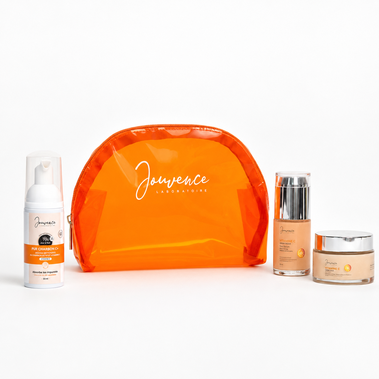 Pack Glow Vitamine C – Sérum + Crème Gel, mousse et trousse offertes
